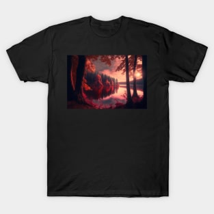 Vivid Landscape Art of Trees and a Lake T-Shirt